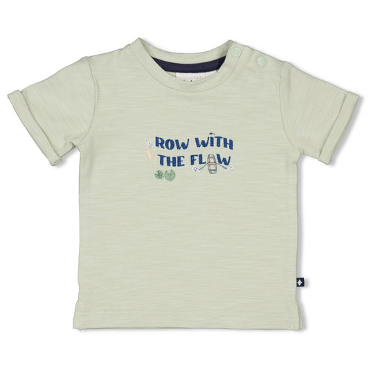 Feetje:Rock my boat: shirt mint "Row with the flow"