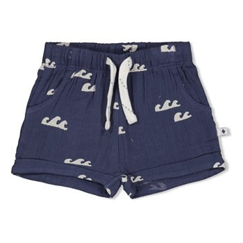 Feetje:summer woven: shortje tetra navy golf