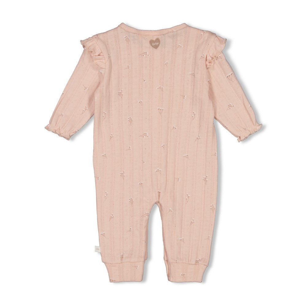 Feetje:Delicate flower: pak pointelle rib roze