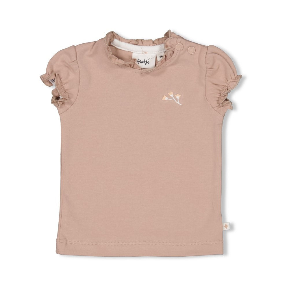 Feetje:Delicate flower:shirt taupe flower