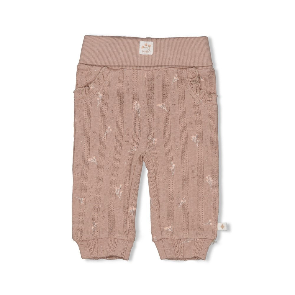 Feetje:Delicate flower:broek rib taupe