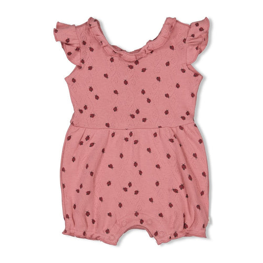 Feetje:Ladybug: playsuit ajour rib AOP