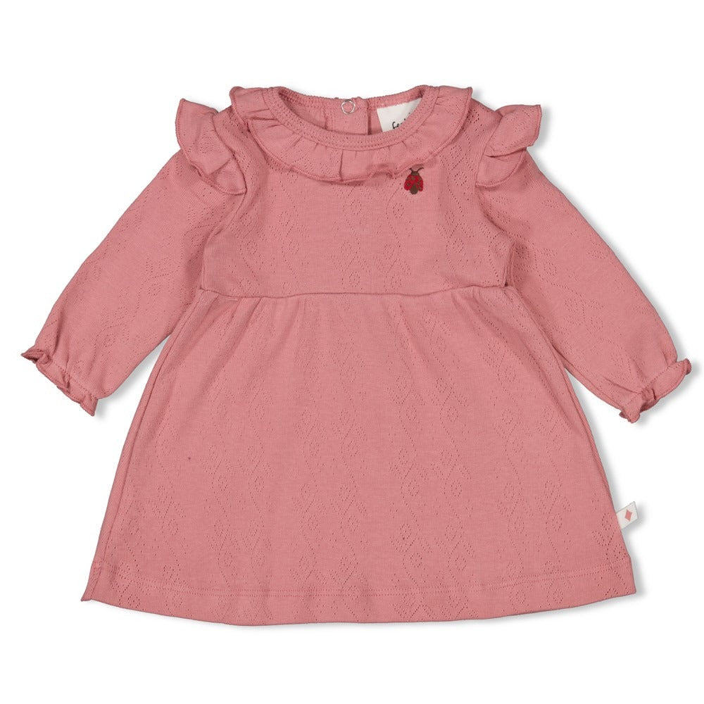 Feetje:Ladybug: jurk ajour rib l/m