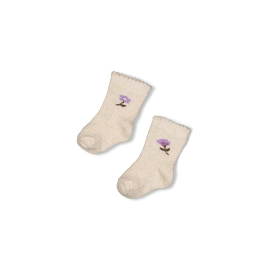 Feetje: flower ranch: sokken offwhite melange
