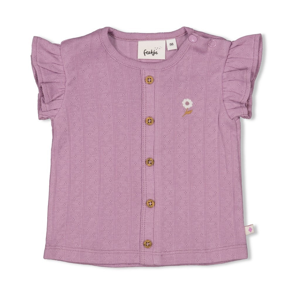 Feetje:Flower ranch:top pointelle rib violet