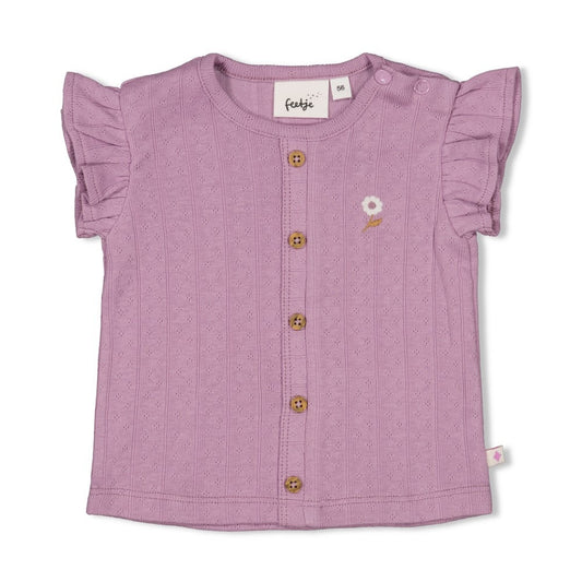 Feetje:Flower ranch:top pointelle rib violet