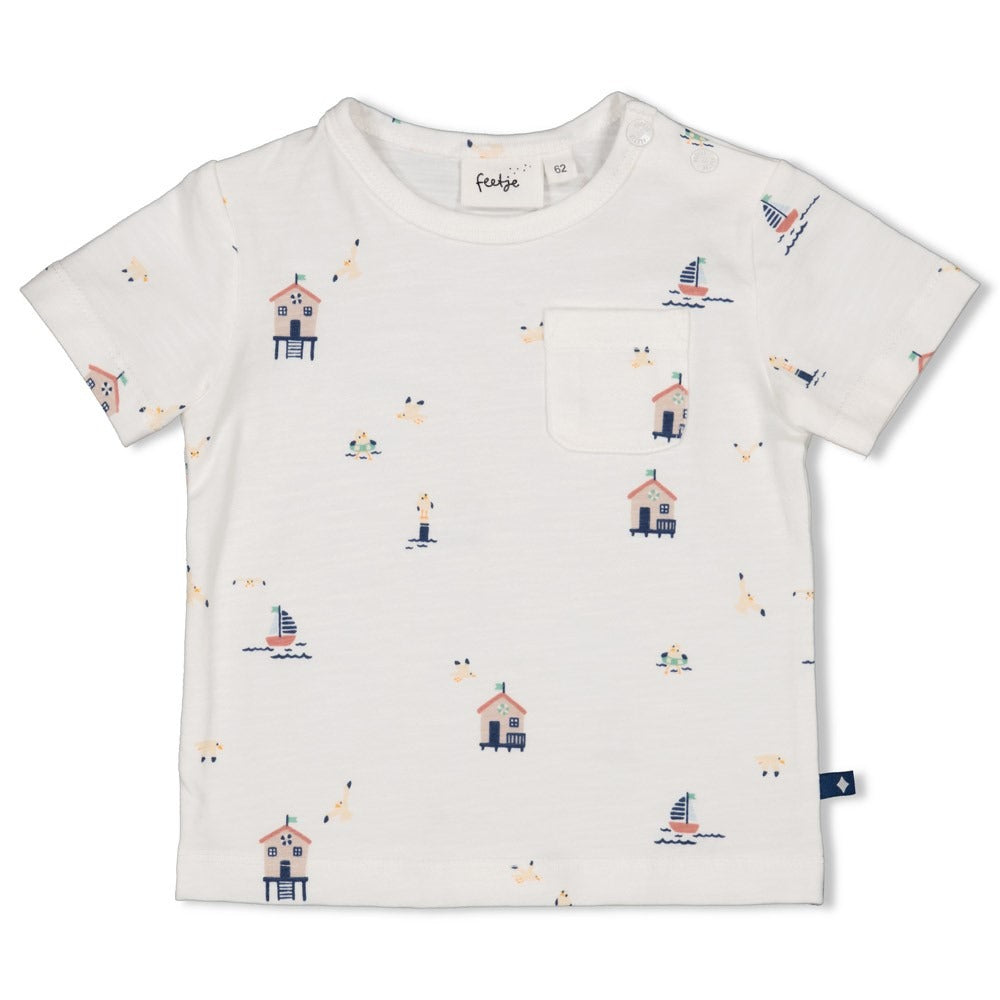 Feetje:Seaside happiness: shirt AOP offwhite