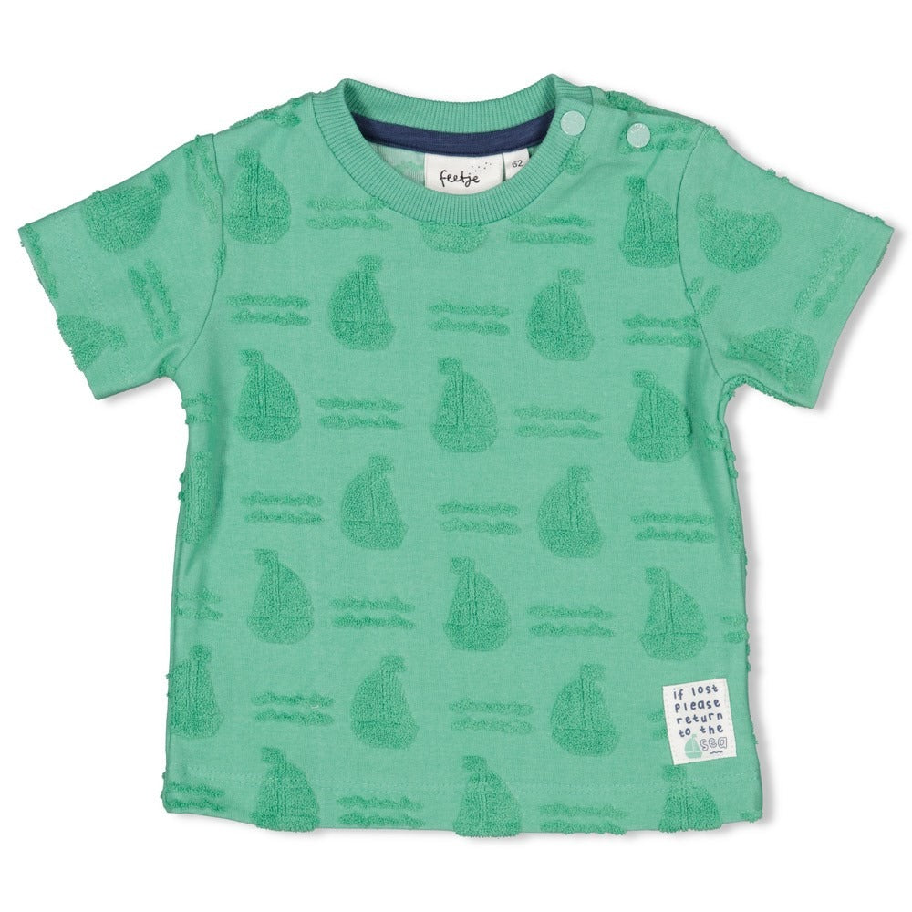 Feetje:Seaside happiness: shirt green badstof