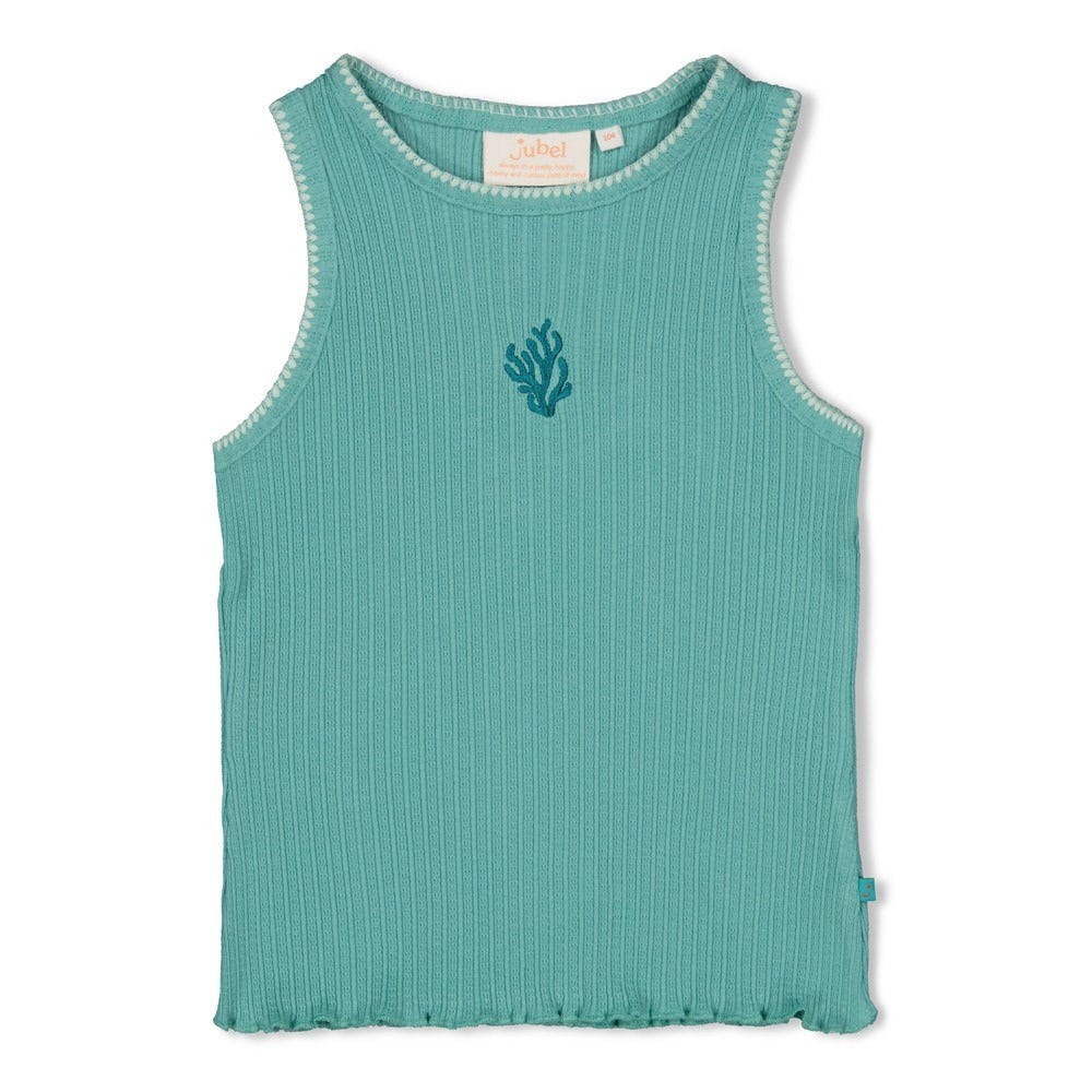 Jubel: Lazy Lagoon: singlet pointelle groen