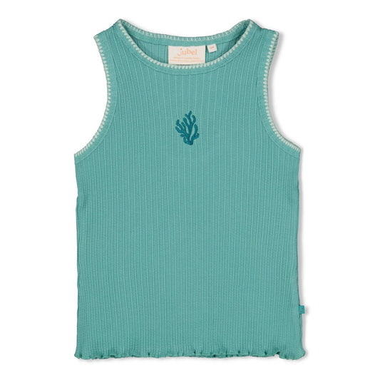 Jubel: Lazy Lagoon: singlet pointelle groen
