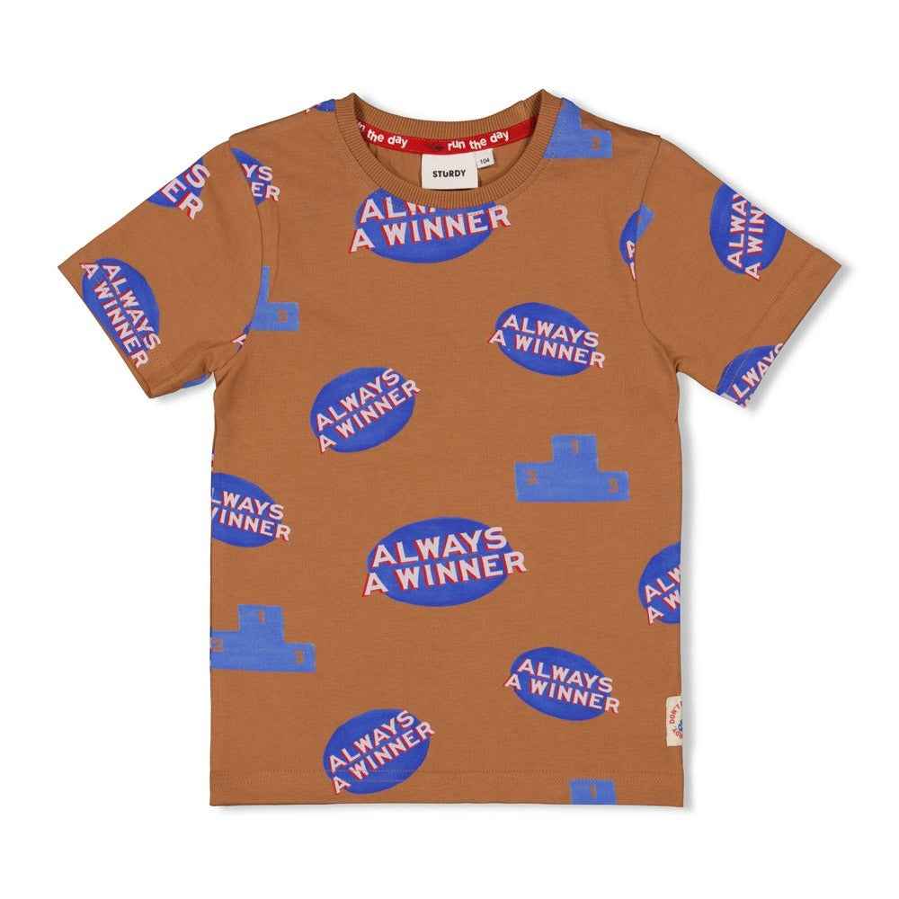 Sturdy:Run the day:shirt hazelnoot print