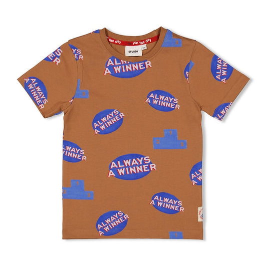 Sturdy:Run the day:shirt hazelnoot print
