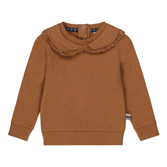 Dirkje:sweater camel kraagje