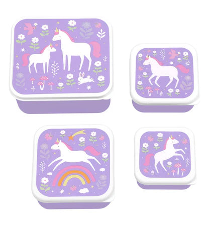 A Little Lovely Company: Lunch & snack box set: unicorn