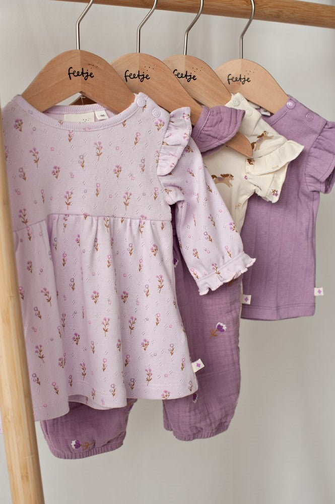 Feetje:Flower ranch:top pointelle rib violet