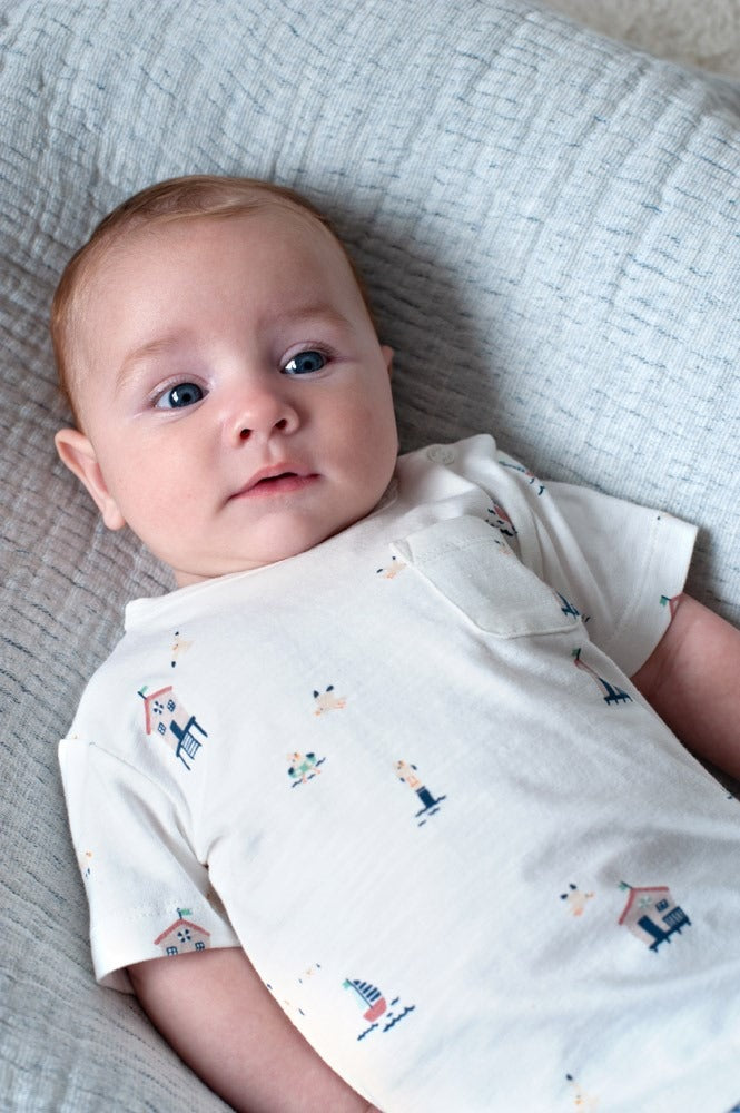 Feetje:Seaside happiness: shirt AOP offwhite