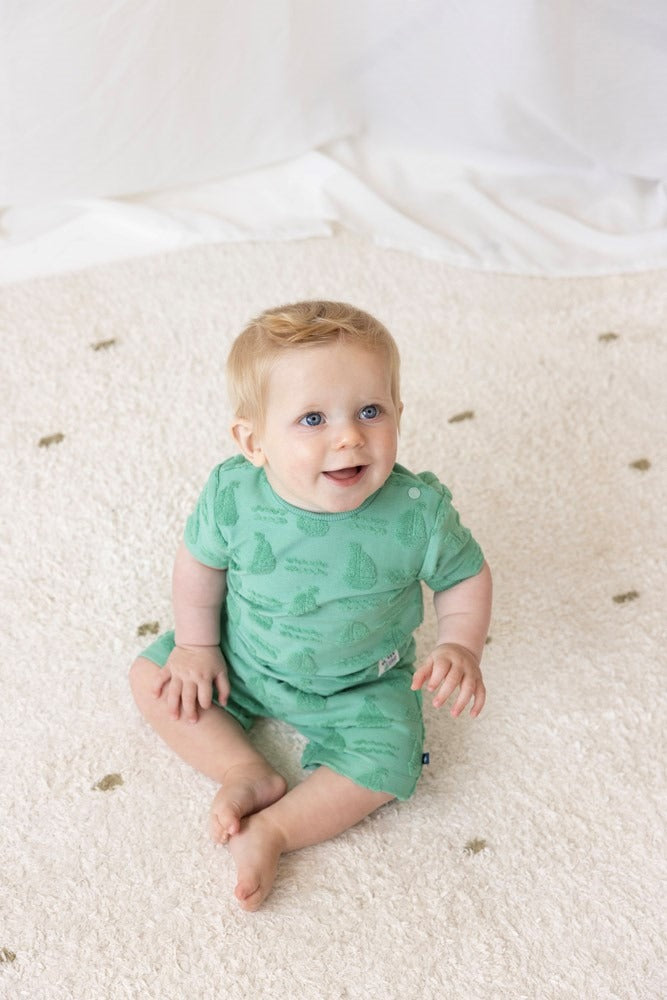 Feetje:Seaside happiness: short green badstof