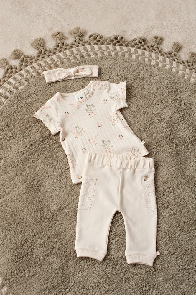 Feetje:Let your dreams blossom: broek offwhite