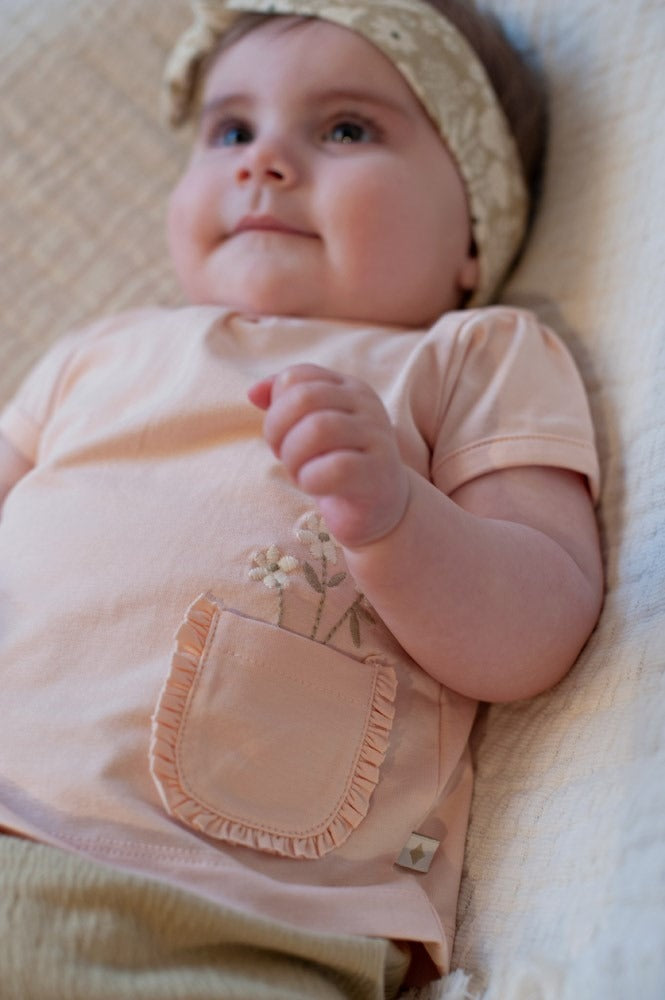 Feetje:Let your dreams blossom: shirt pocket peach