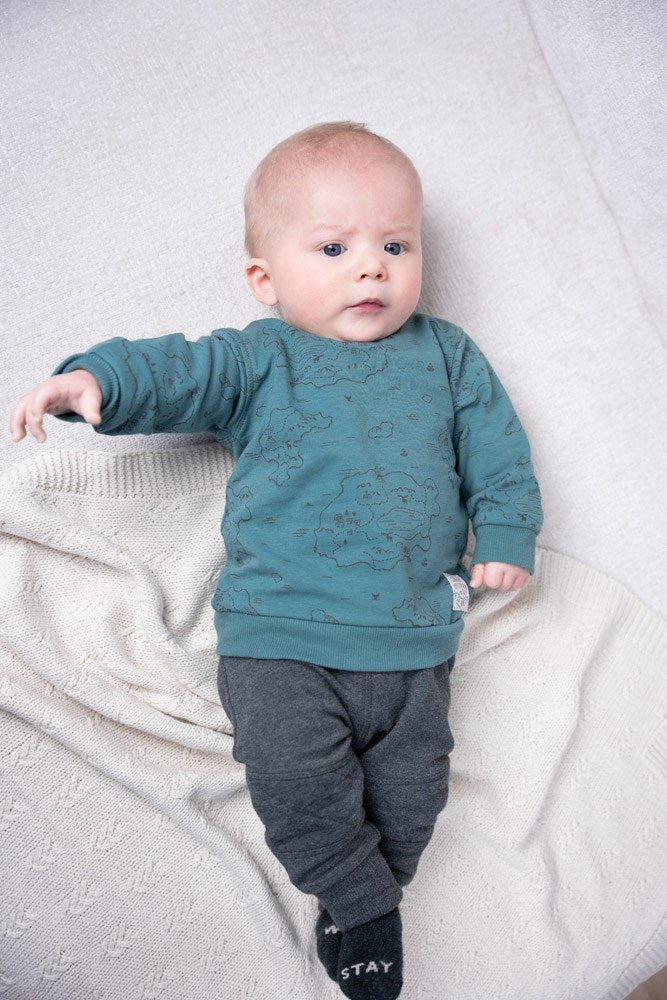 Feetje:Camp wilderness: sweater petrol