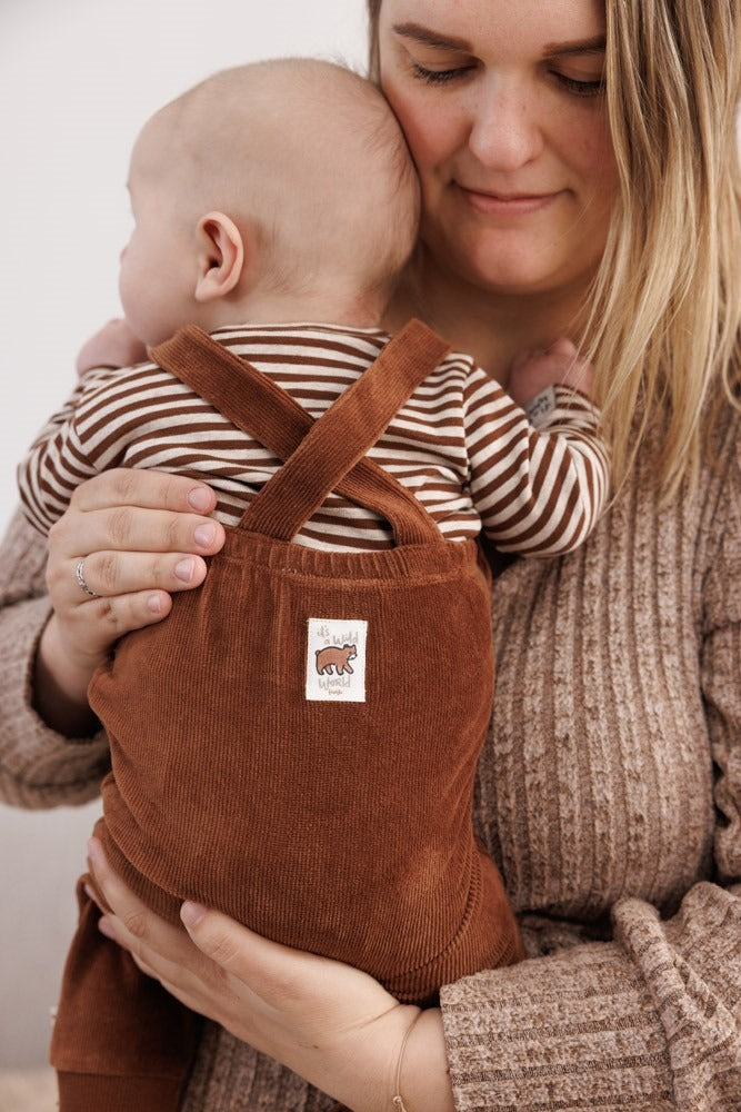 Feetje:Wild World: tuinbroek velours bruin