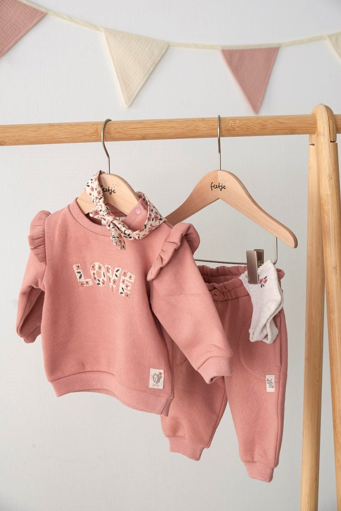Feetje:Woodland bloom: broek oud roze