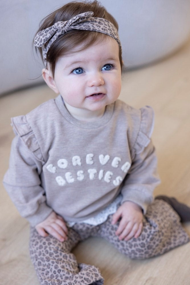 Feetje:Better together:flare broek taupe melange