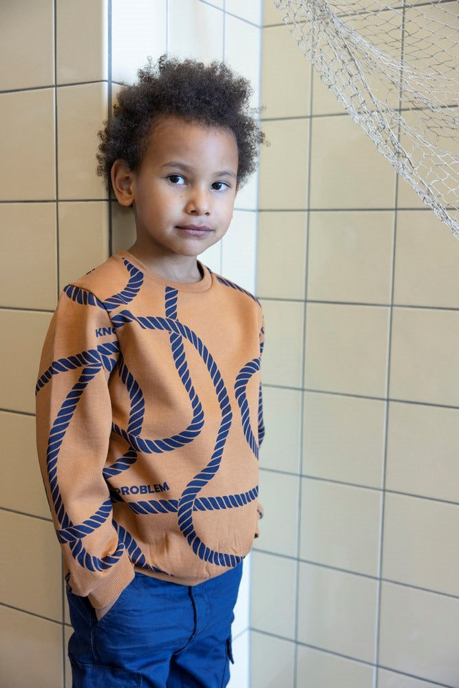 Sturdy: Whales en Waves: sweater hazelnoot