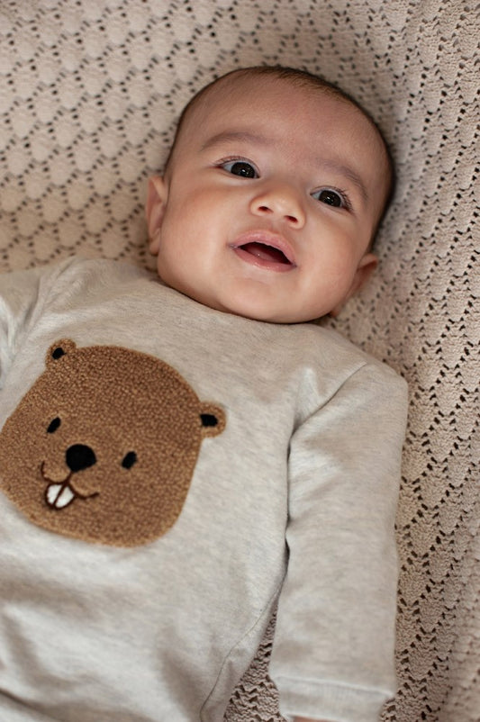 Feetje: Tiny Timber Tales: sweater grijs bever