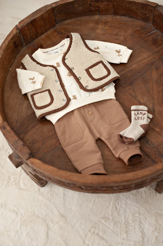 Feetje: Tiny Timber Tales: omkeerbare teddy gillet