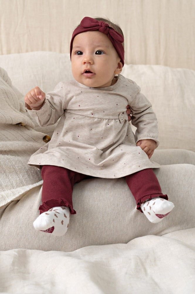 Feetje: My Little love: dress AOP taupe melange