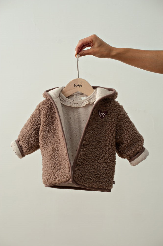 Feetje: My Little love: omkeerbare teddyjas taupe