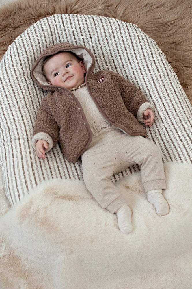 Feetje: My Little love: omkeerbare teddyjas taupe