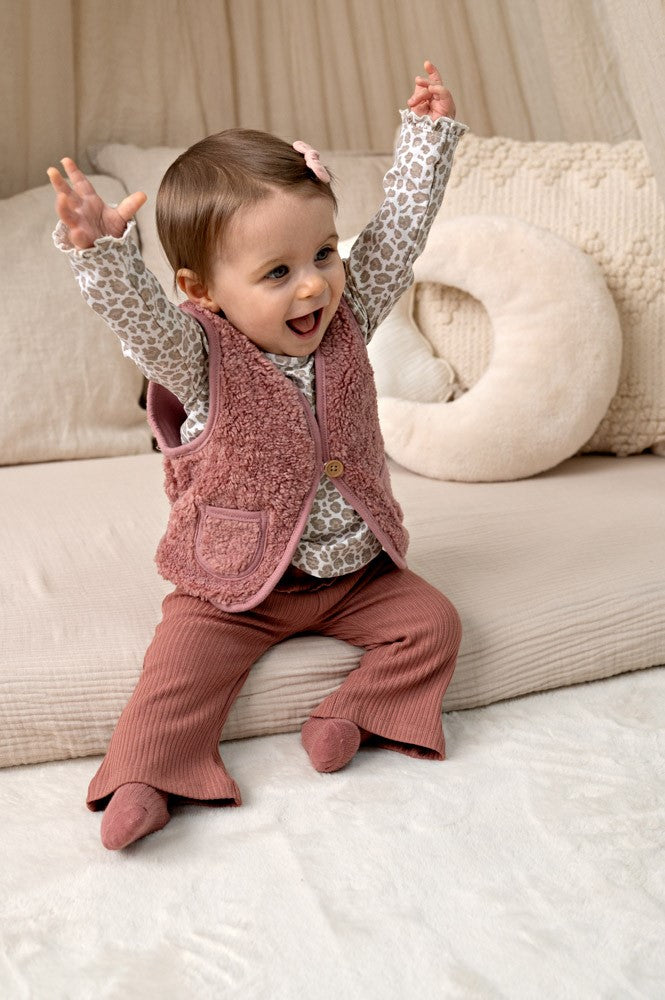 Feetje:Dress to impress: teddy gilet mauve