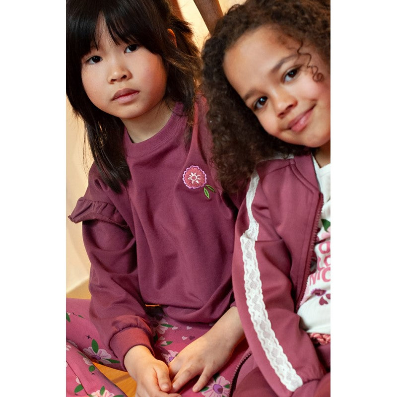 Jubel:Moon flowers: sweater mauve relaxed fit