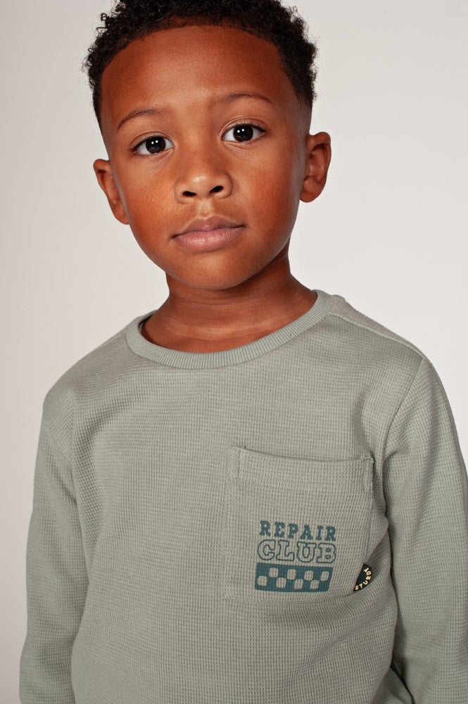 Sturdy:Fix it: longsleeve wafelstructuur jade groen