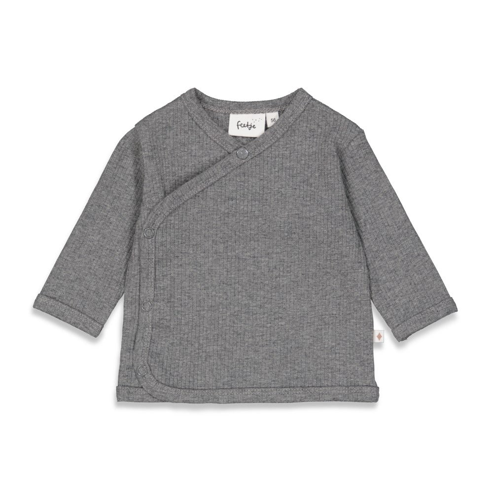 Feetje:Nuts about you: overslagshirt antraciet melange