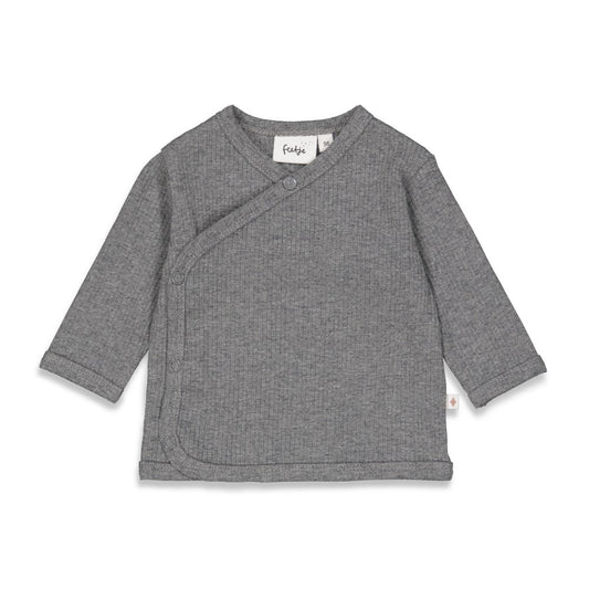 Feetje:Nuts about you: overslagshirt antraciet melange
