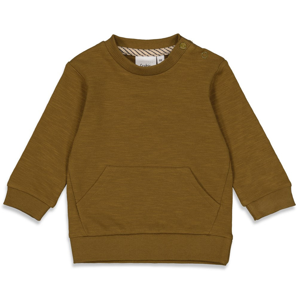 Feetje: You make me smile: sweater kakhi