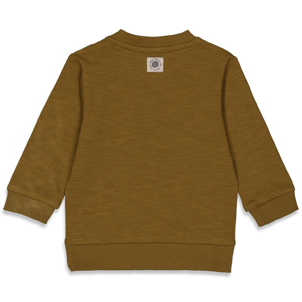 Feetje: You make me smile: sweater kakhi