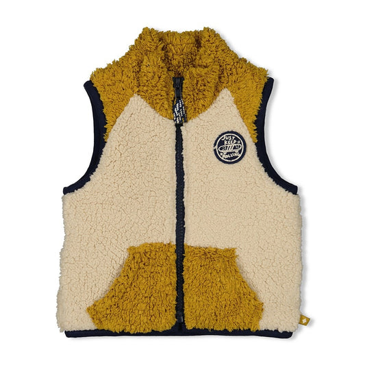 Feetje:Keep rolling: teddy vest offwhite