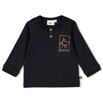 Feetje:Go fetch: longsleeve antraciet dog