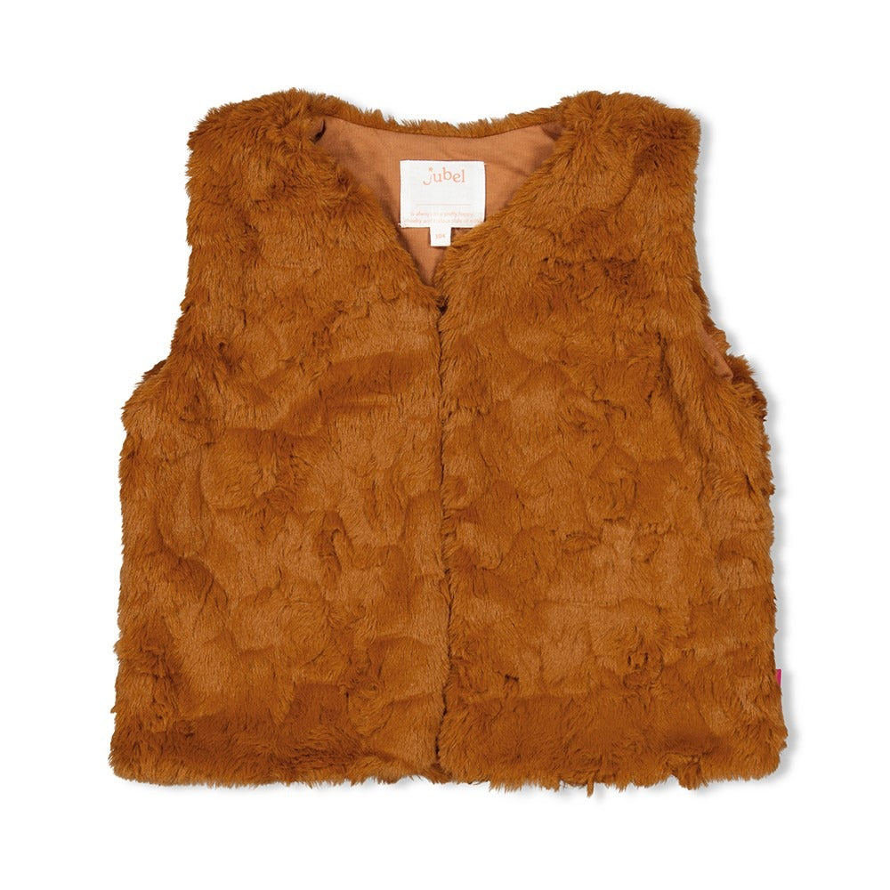 Jubel: Forest fancy: teddy gilet bruin