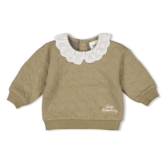 Feetje:Fields of green: sweater green met kraag