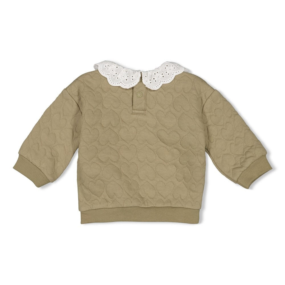 Feetje:Fields of green: sweater green met kraag