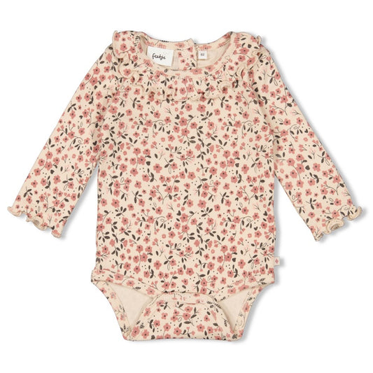 Feetje:Woodland bloom: romper rib offwhite