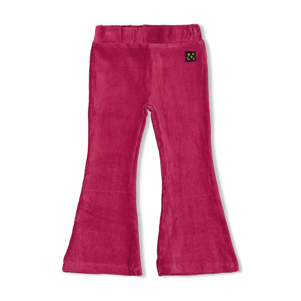 Jubel: Shine bright: flared broek velours rib violet
