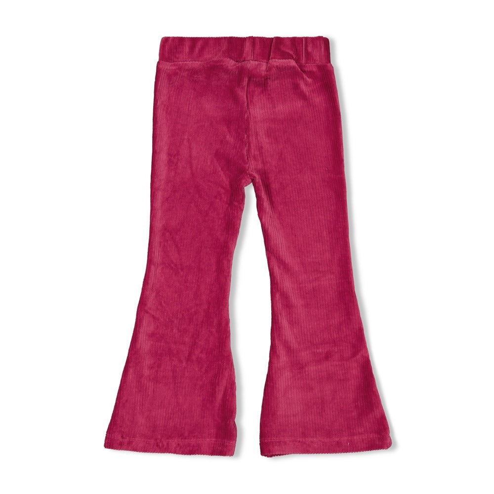 Jubel: Shine bright: flared broek velours rib violet