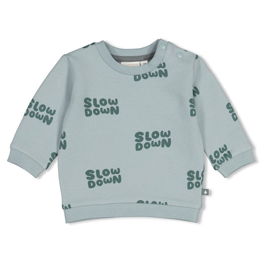Feetje: Beep beep: sweater mint "Slow down"