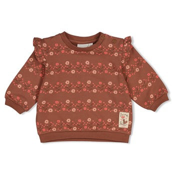 Feetje: Forest garden: sweater AOP bruin